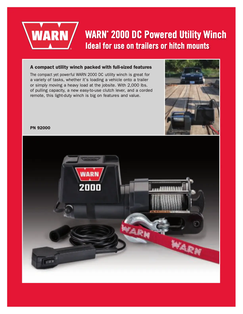 Page n°1 - Manuel utilisateur WARN 2000 DC