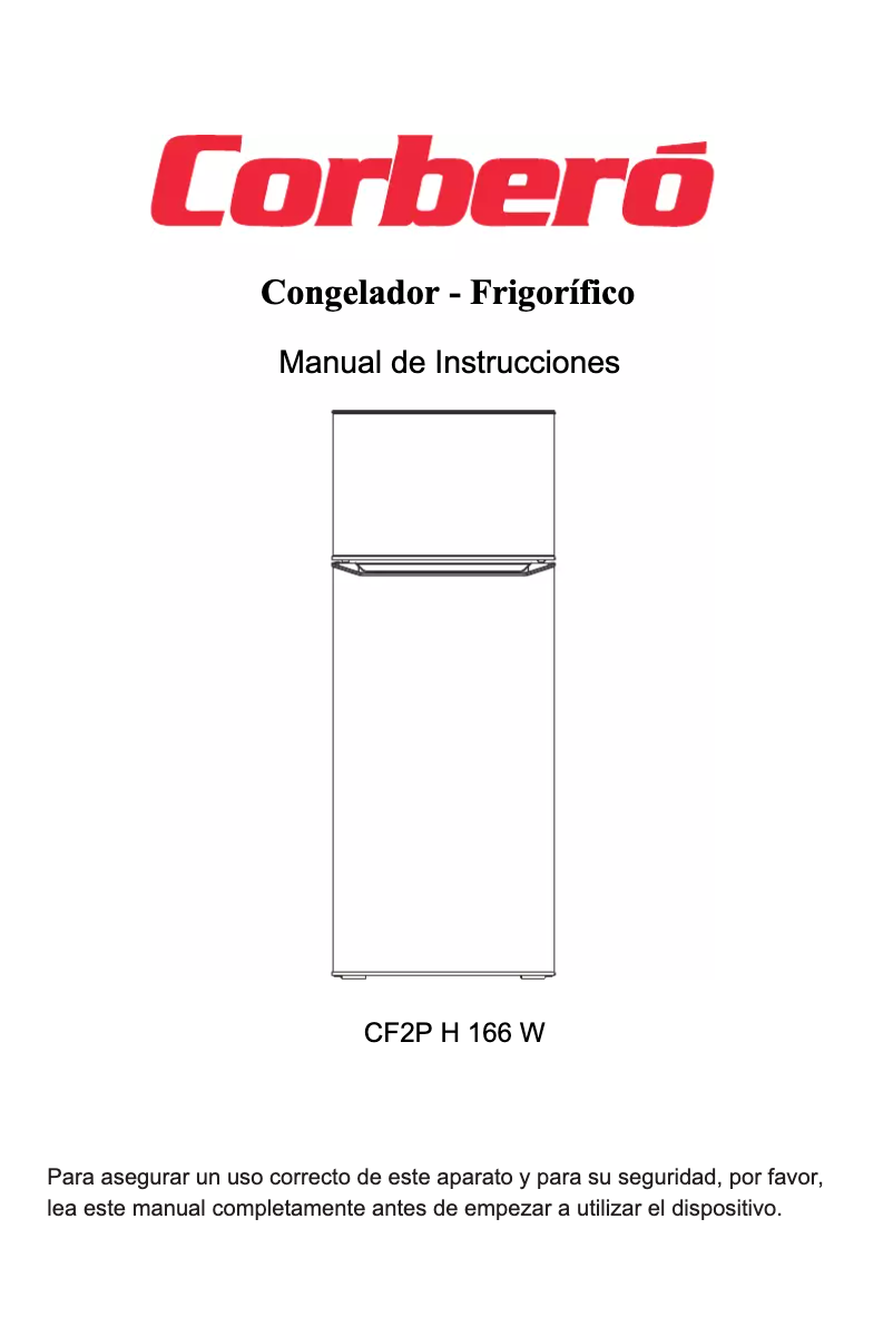 Imagen de la primera página del manual del dispositivo CF2PH166W
