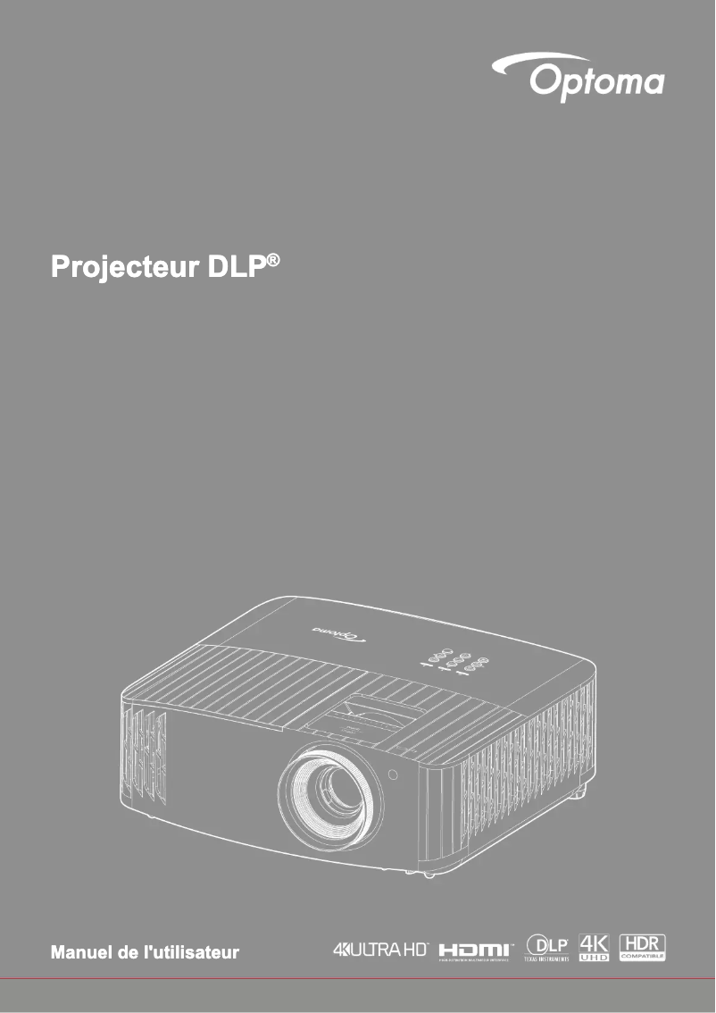 Page 1 de la notice Manuel utilisateur Optoma UHD30
