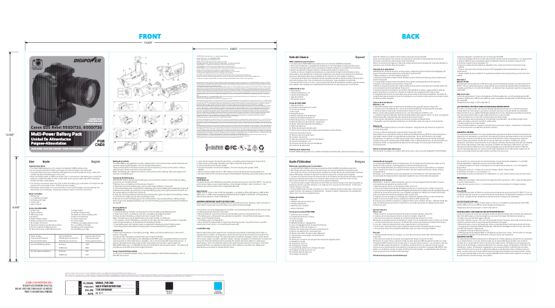 Page n°1 - Manuel utilisateur Digipower PGR-CNE8