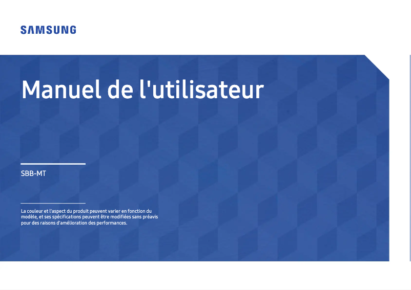 Image de la première page du manuel de l'appareil SBB-MT