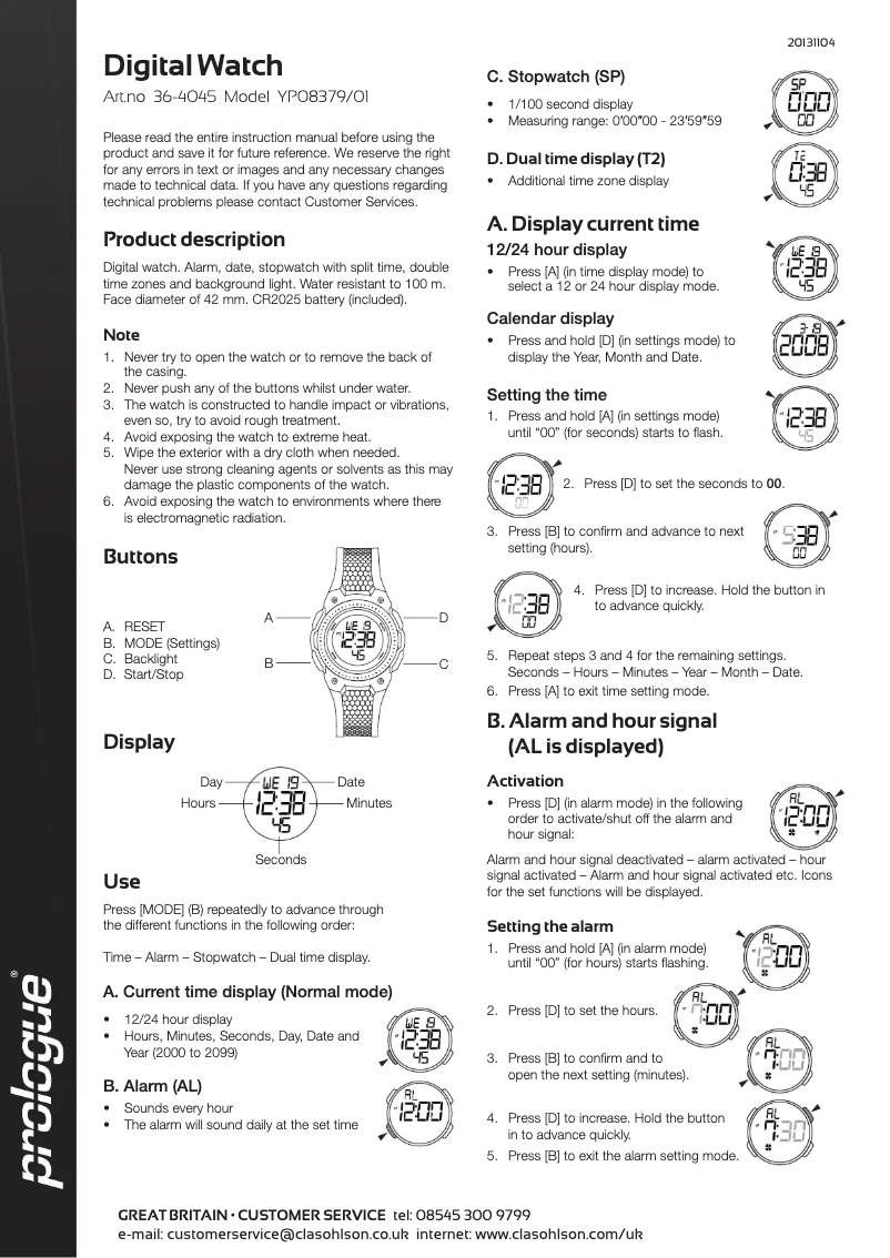 Image de la première page du manuel de l'appareil YP08379/01