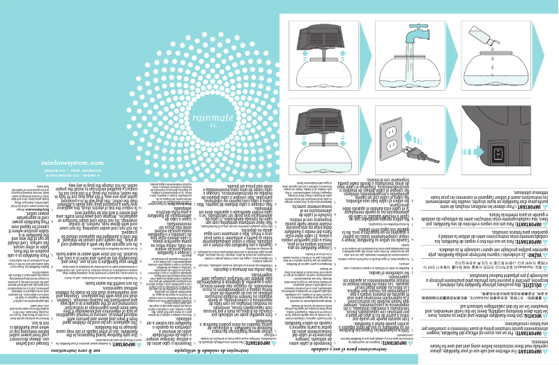 Page 1 de la notice Manuel utilisateur Rainbow RainMate