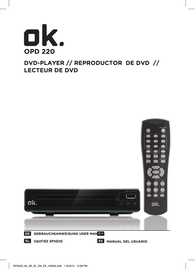 Page n°1 - Manuel utilisateur OK OPD 220