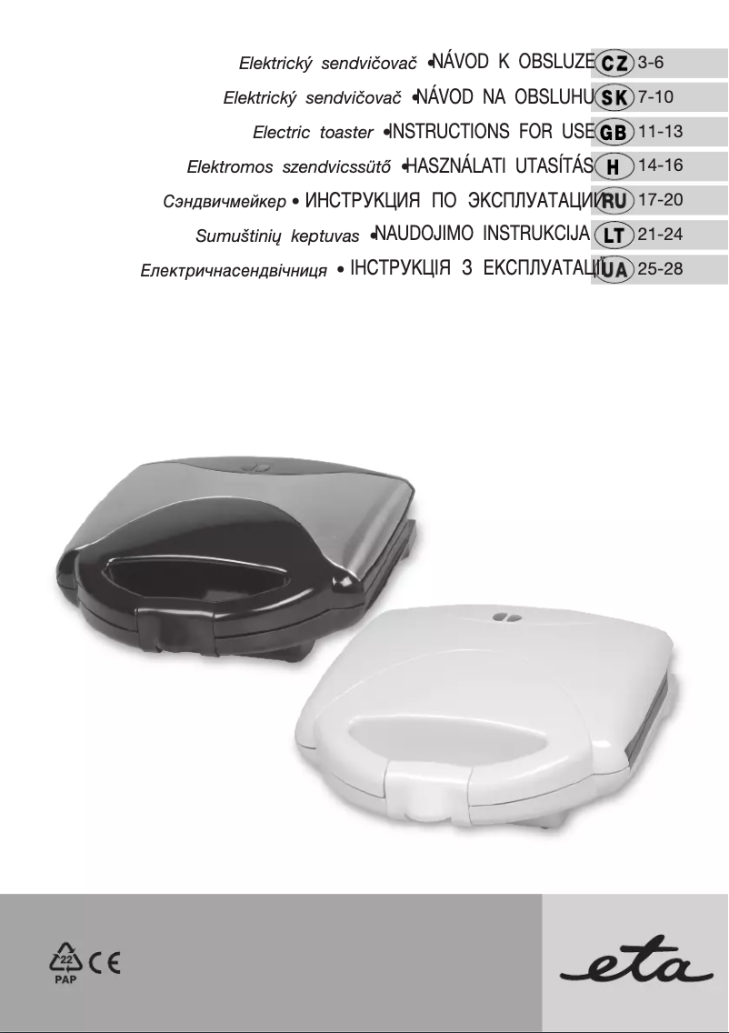 Page 1 de la notice Manuel utilisateur Eta ETA215190010