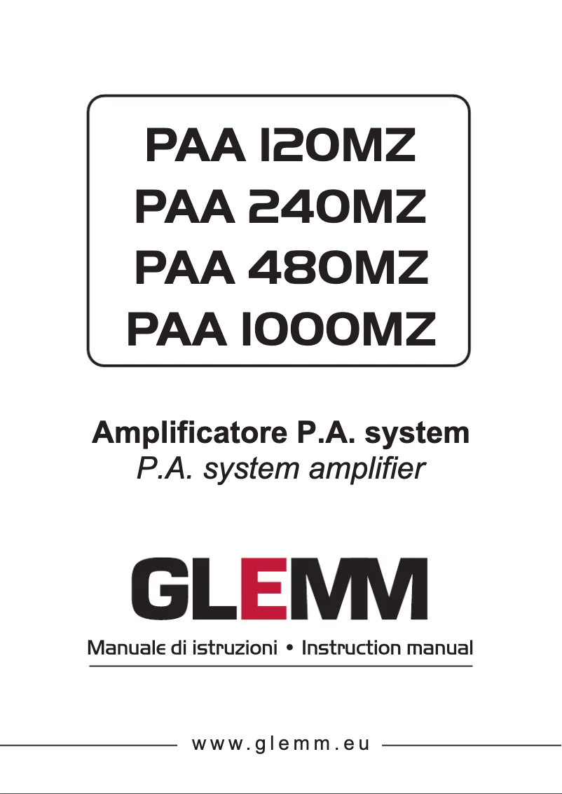 Page 1 of the manual User Manual Glemm PAA 1000MZ
