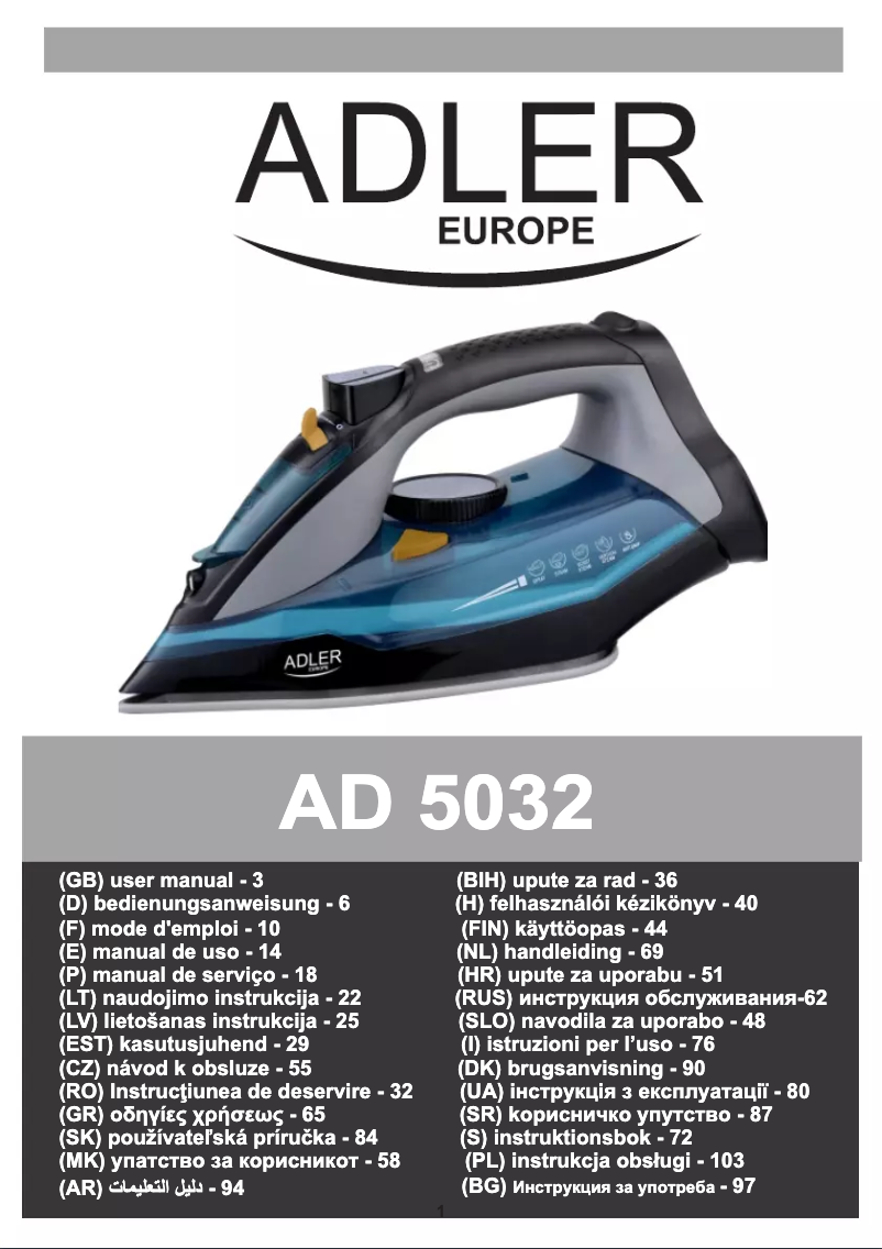 Page n°1 - Manuel utilisateur Adler AD 5032