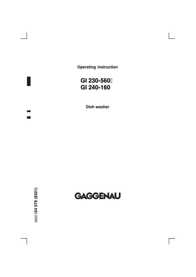 Página 1 del manual Manual de usuario Gaggenau GI 240-160