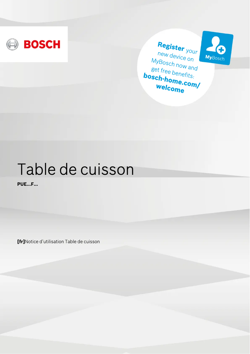Page n°1 - Manuel utilisateur Bosch PUE611FB1E