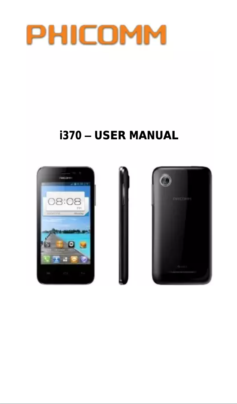 Image de la première page du manuel de l'appareil I370