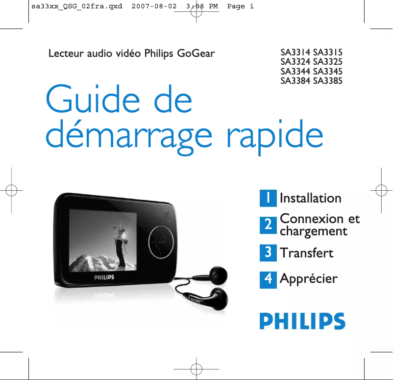 Página 1 del manual Guía de inicio rápido Philips GoGear SA3385