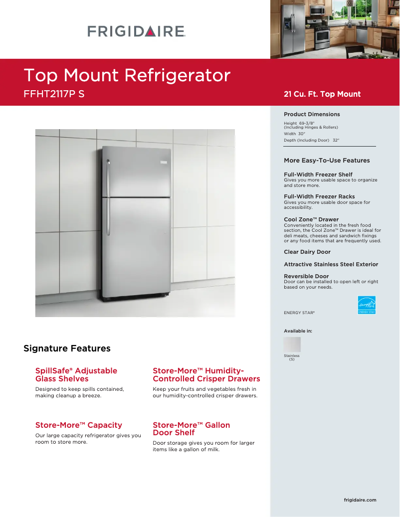 Image de la première page du manuel de l'appareil FFHT2117PS