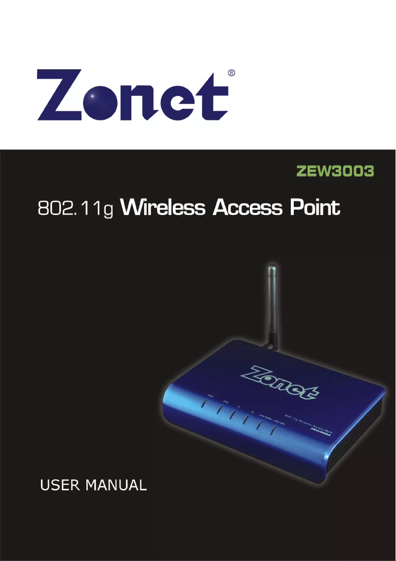 Page n°1 - Manuel utilisateur Zonet ZEW3003