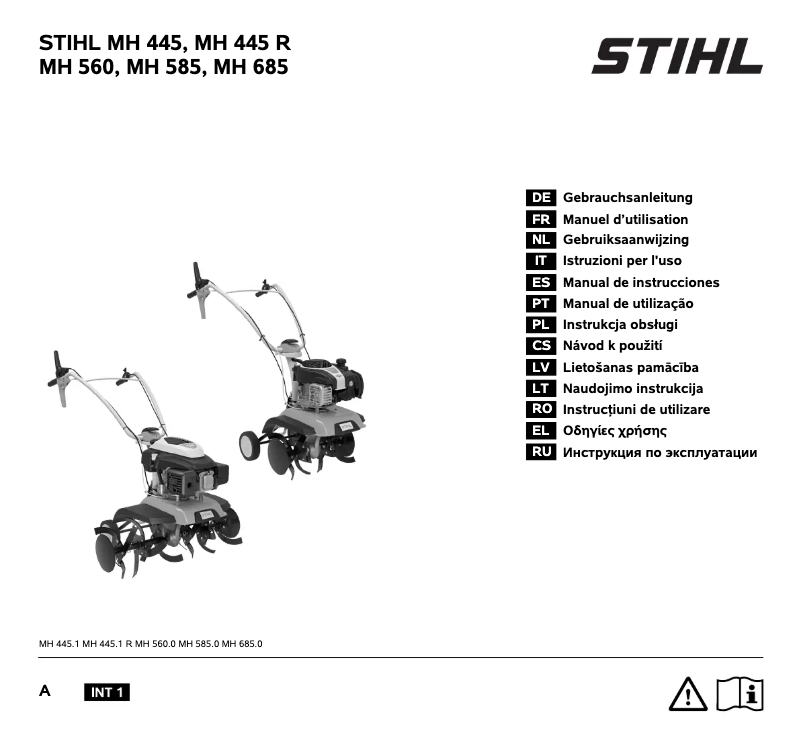 Page 1 de la notice Manuel utilisateur Stihl MH 445