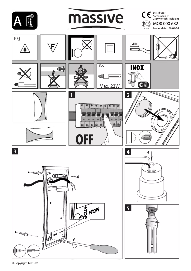 Page 1 de la notice Manuel utilisateur Massive Aberdeen