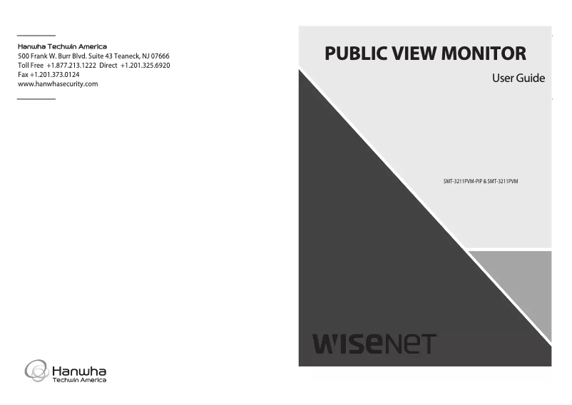 Page n°1 - Manuel utilisateur Wisenet SMT-3211PVM