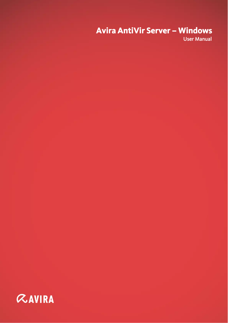 Page n°1 - Manuel utilisateur Avira AntiVir Server - Windows