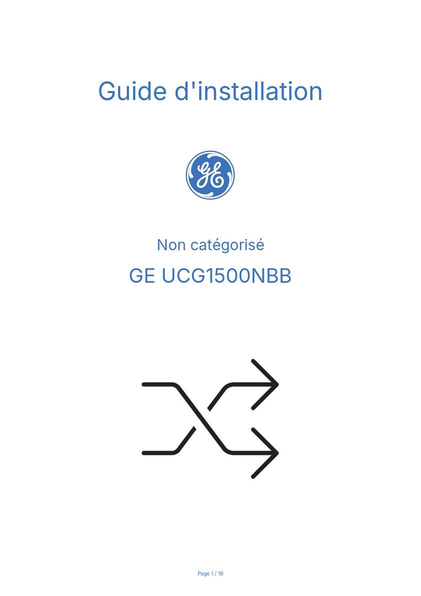 Image de la première page du manuel de l'appareil UCG1500NBB