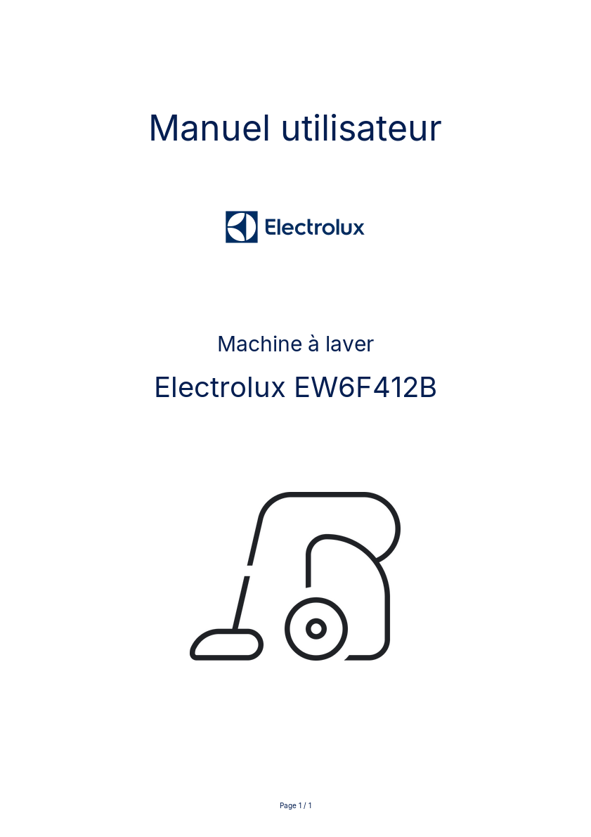 Page n°1 - Manuel utilisateur Electrolux EW6F412B