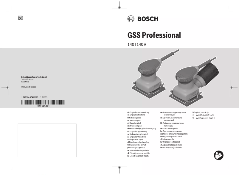 Page n°1 - Manuel utilisateur Bosch GSS 140 Professional