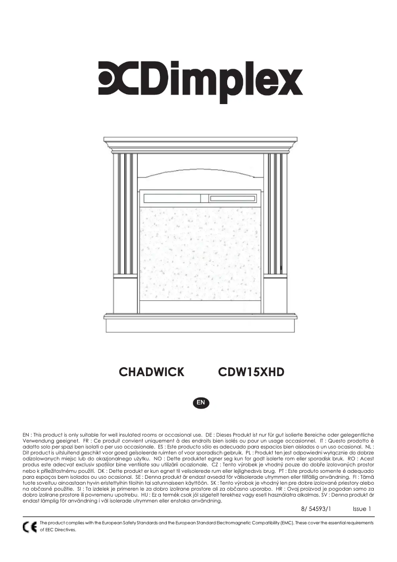 Image de la première page du manuel de l'appareil Chadwick Optiflame CDW15XHD