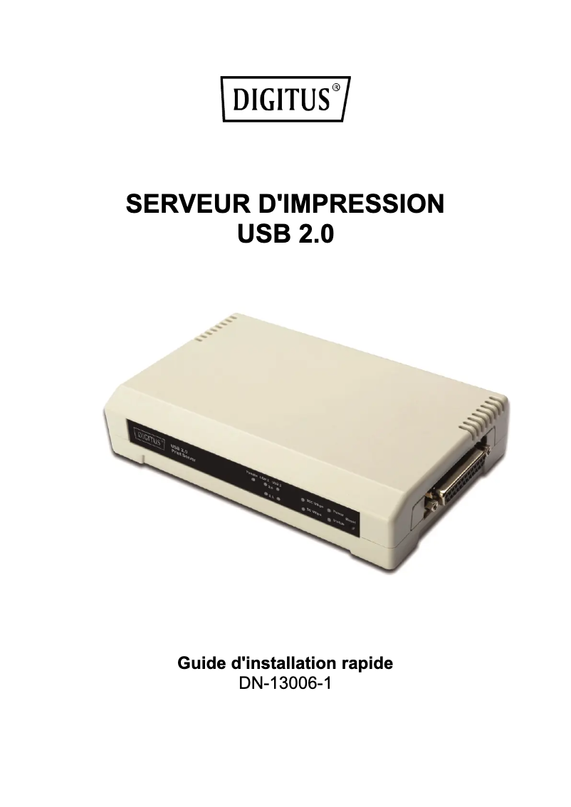 Image de la première page du manuel de l'appareil DN-13006-1
