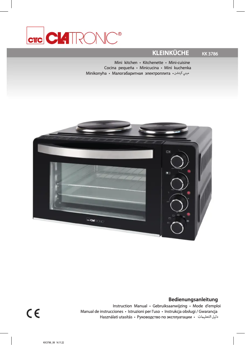 Page 1 de la notice Manuel utilisateur Clatronic KK 3786