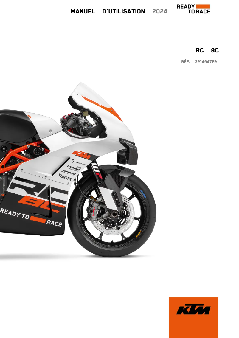 Page 1 of the manual User Manual KTM RC 8C (2024)