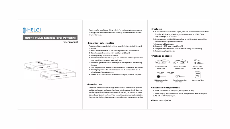 Image de la première page du manuel de l'appareil HLG0380