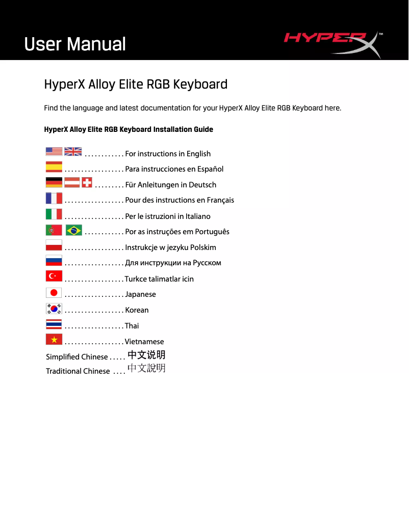 Image de la première page du manuel de l'appareil Alloy Elite RGB