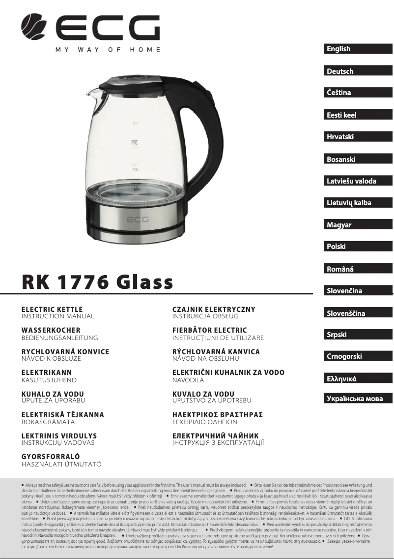 Image de la première page du manuel de l'appareil RK 1776 Glass