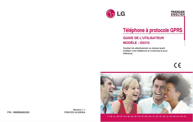 Page 1 de la notice Manuel utilisateur LG G5310