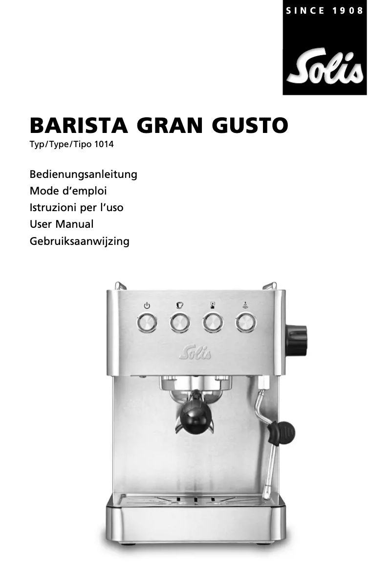 Page n°1 - Manuel utilisateur Solis Personal Barista 1150
