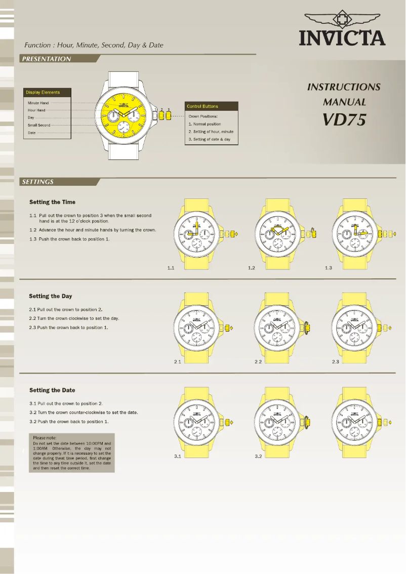 Page n°1 - Manuel utilisateur Invicta Angel 23753