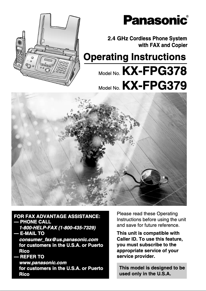 Image de la première page du manuel de l'appareil KX-FPG379