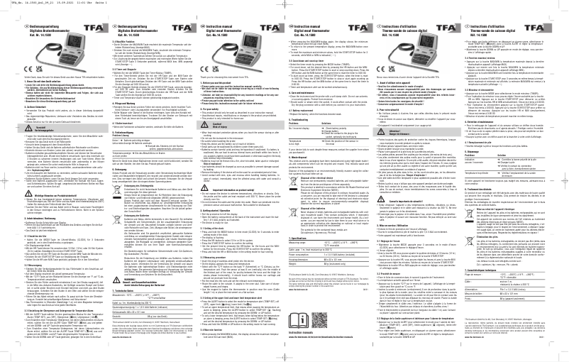 Page n°1 - Manuel utilisateur TFA 14.1500