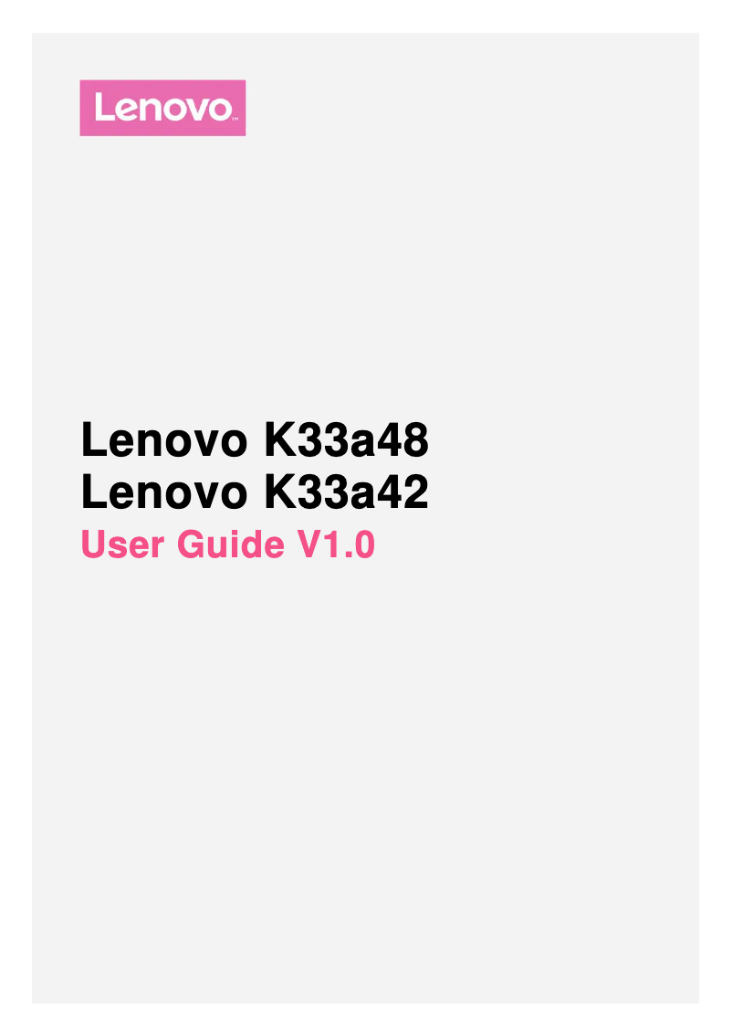 Page 1 de la notice Manuel utilisateur Lenovo K6 K33a48