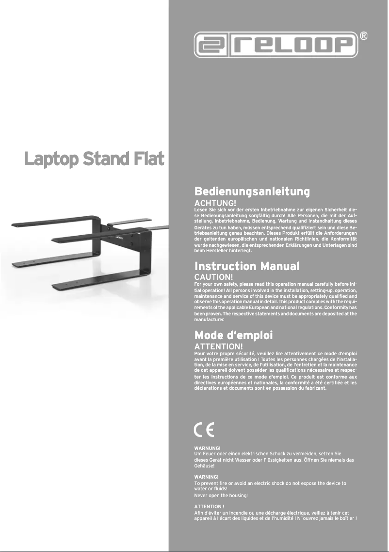 Image de la première page du manuel de l'appareil Laptop Stand Flat