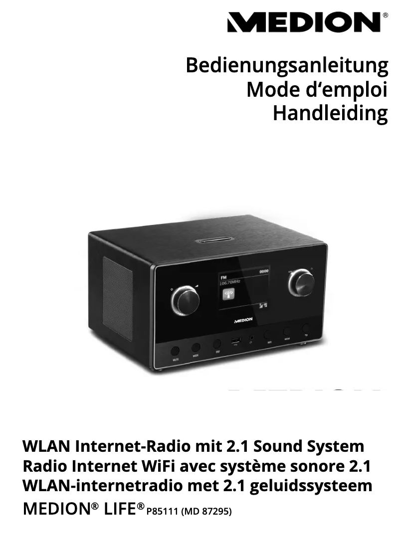 Image de la première page du manuel de l'appareil LIFE P85111 (MD 87295)