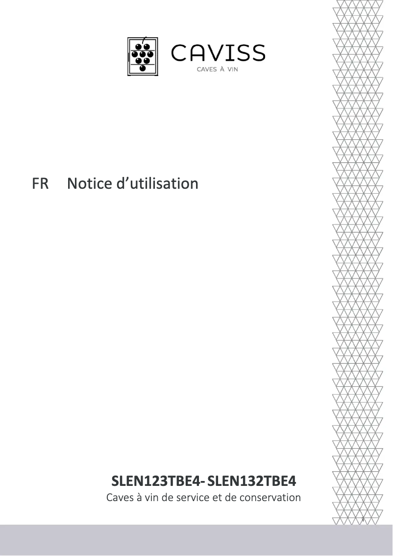 Page 1 de la notice Manuel utilisateur Caviss SLEN132TBE4