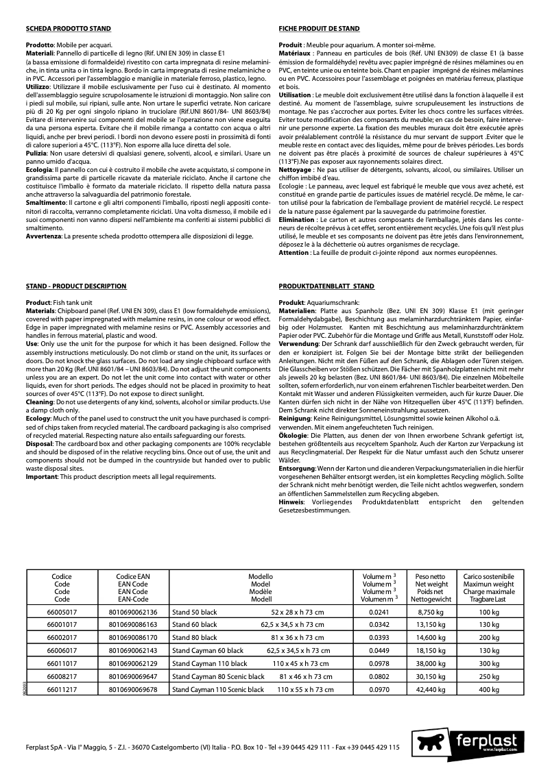 Image de la première page du manuel de l'appareil Stand 60