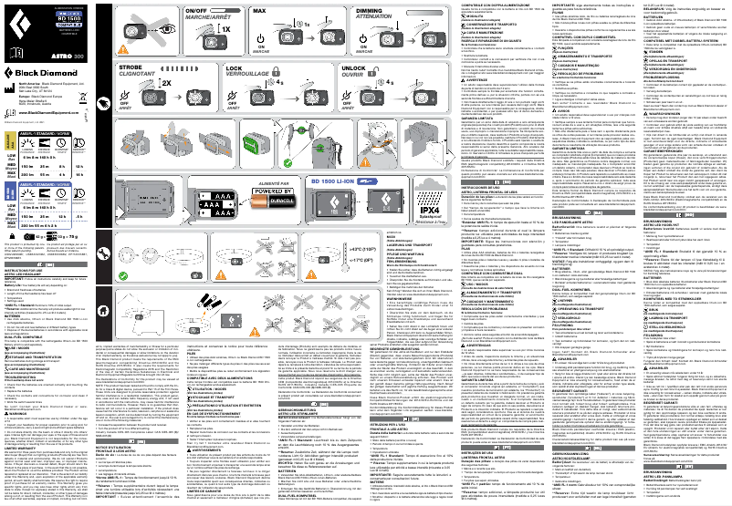 Page 1 de la notice Manuel utilisateur Black Diamond Astro 300