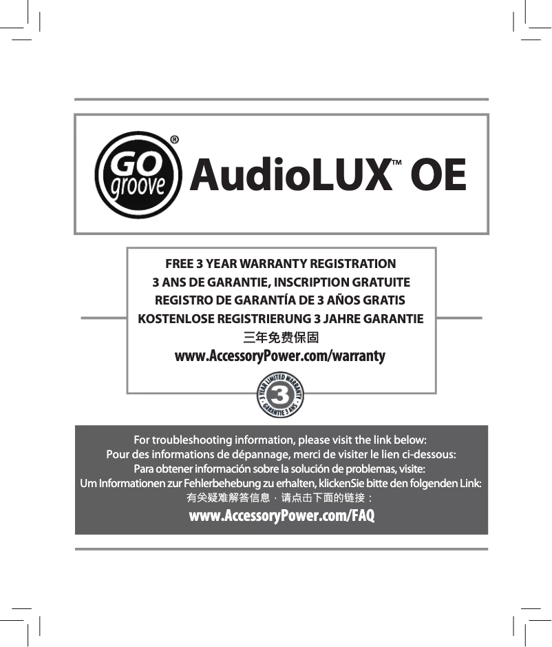Page n°1 - Manuel utilisateur GOgroove AudioLUX OE