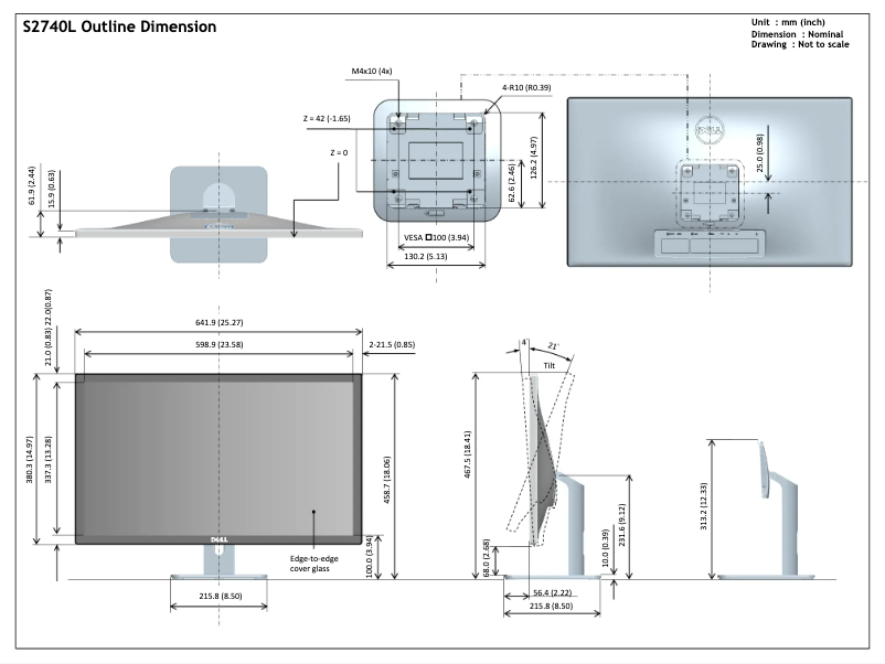 Page 1 de la notice Guide d'installation Dell S Series S2740L