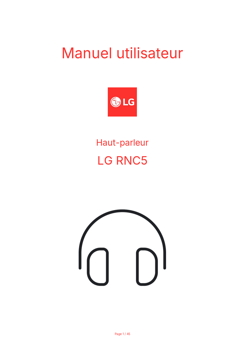 Page n°1 - Manuel utilisateur LG RNC5