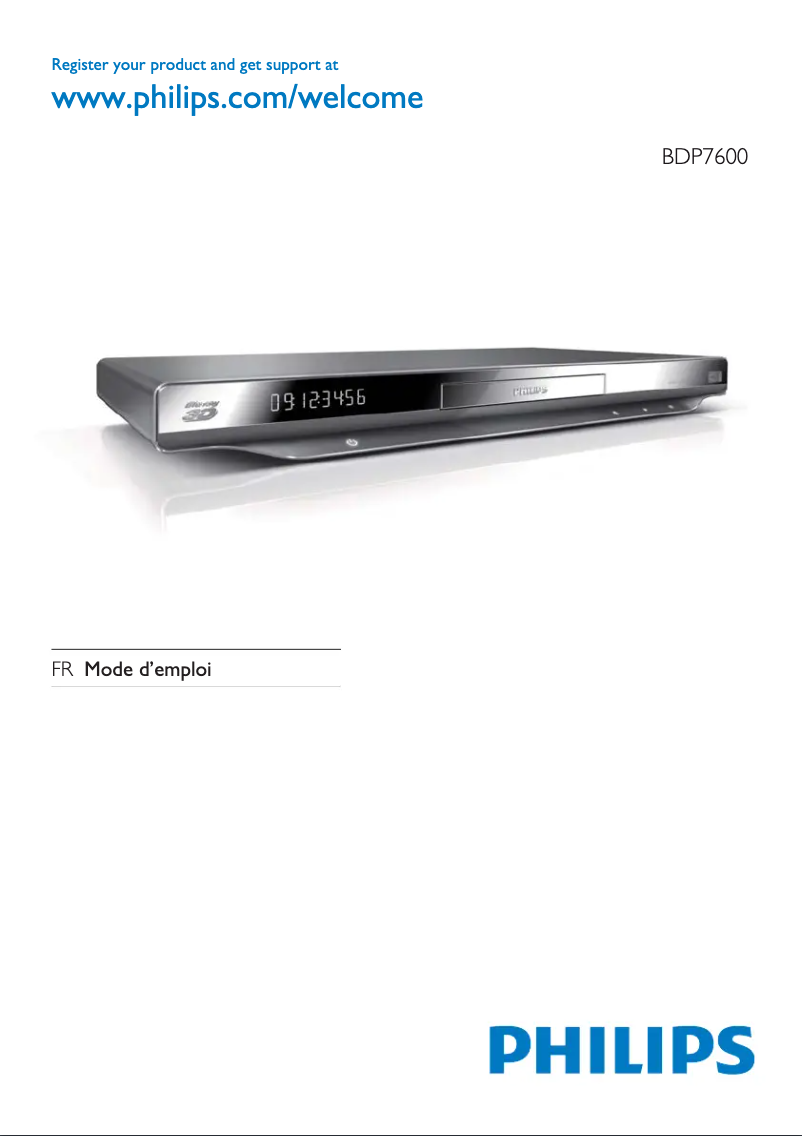 Image de la première page du manuel de l'appareil BDP7600