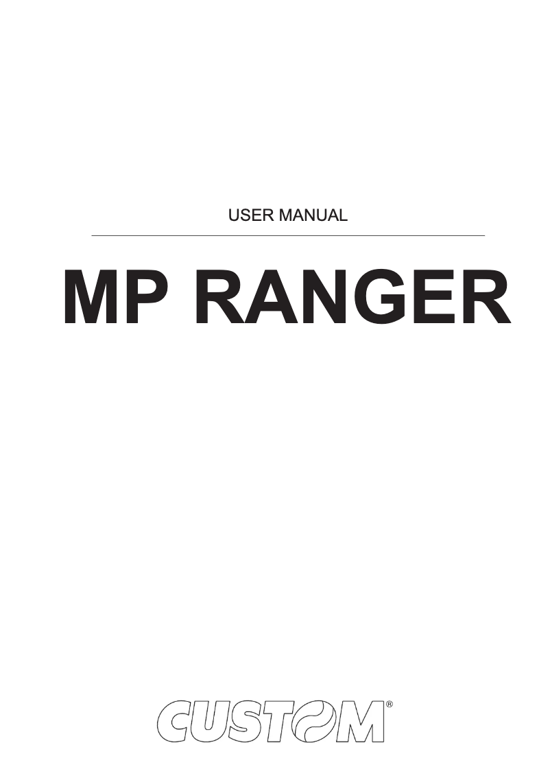 Page 1 de la notice Manuel utilisateur CUSTOM MP RANGER