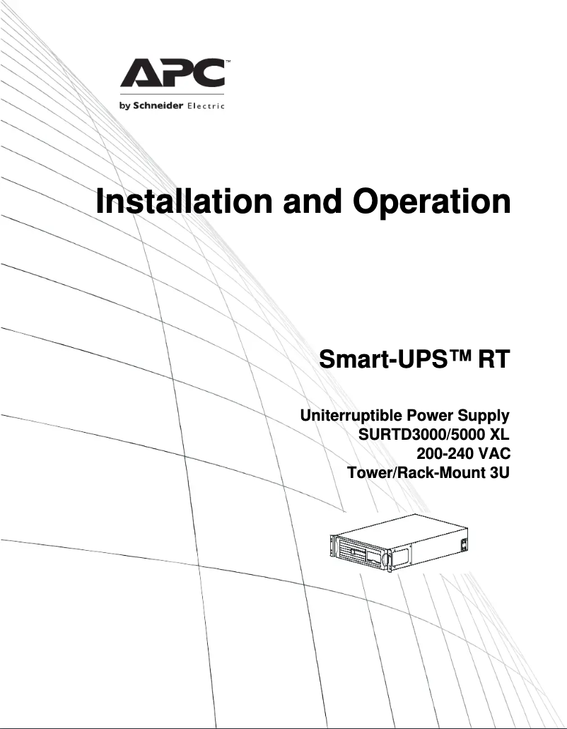 Image de la première page du manuel de l'appareil SURTD3000XLI-BNDL