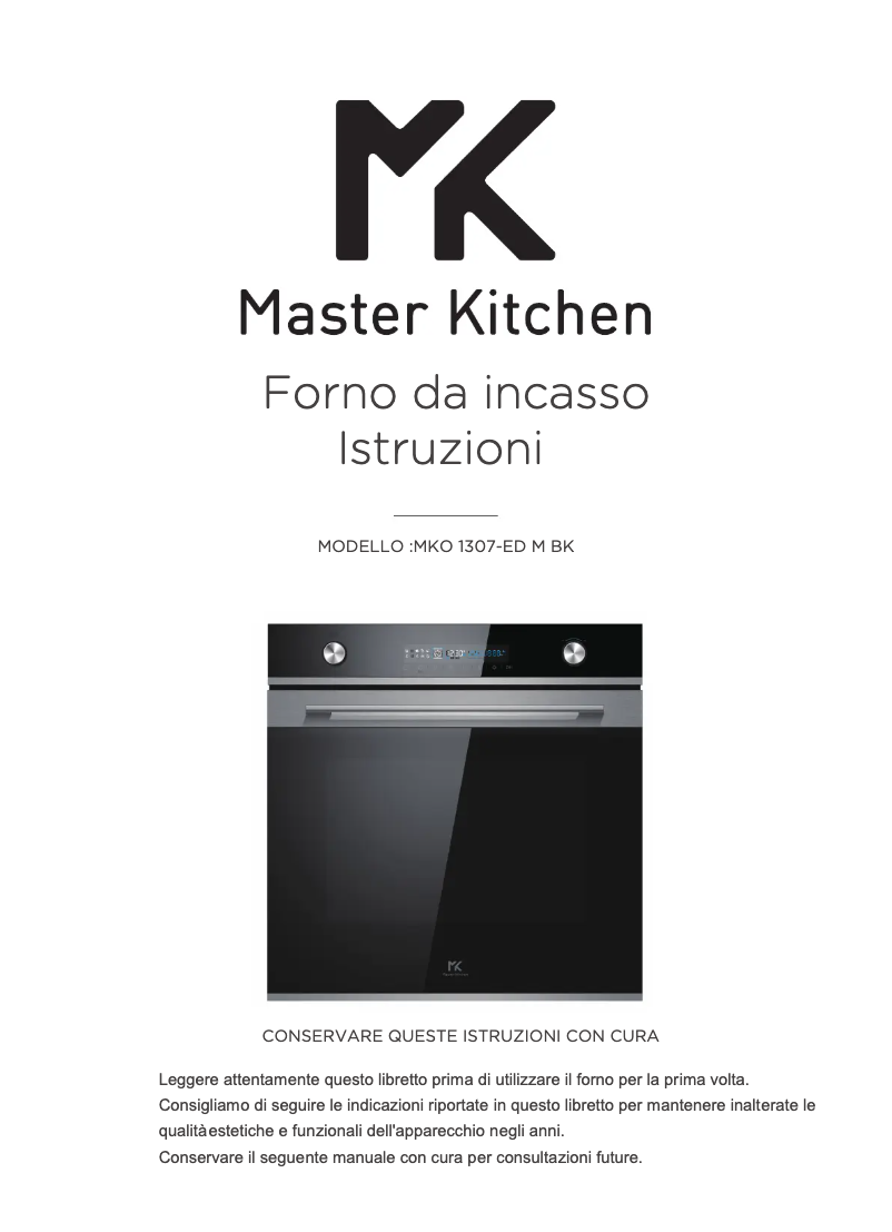 Page 1 de la notice Manuel utilisateur Master Kitchen MKO 1307-ED M BK