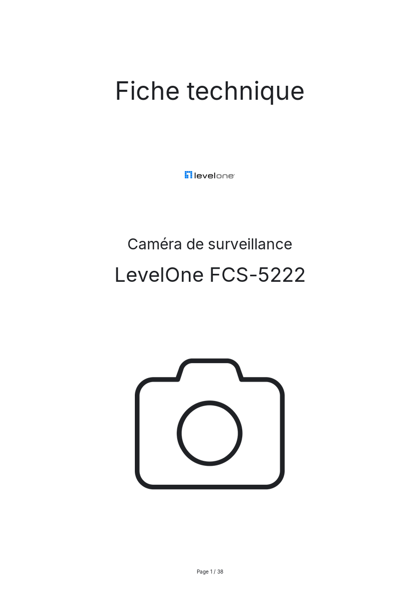 Page n°1 - Fiche technique LevelOne FCS-5222